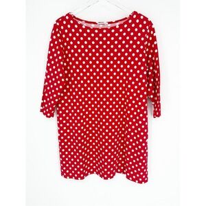 Marimekko Polka Dot 3/4 Sleeve Mini Dress Women's L Red Scandinavian